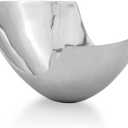 Modern Day Accents 3256 Pala LG Abstract Bowl, Aluminum Accent Centerpiece, Fruit Holder, Potpourri Bowl, Home Office or Aesthetic Room Decor 12" L x 13" W x 8" H
