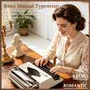 Manual Typewriter with Ribbon, Mechanical Retro Portable Typing Machine | Type Writer for Office & Home Vintage Decor, Classic Old Fashioned Typewriter for Writers, Notes, Letters & Creative Writing