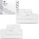 Mayfair Linen 2-Pack King Size Sheets Set - 500 Thread Count 100% Cotton Sateen Weave - Extra Soft, Breathable, Hotel Quality Cooling Sheets, 2 Sets of King Size Deep Pocket Bed Sheets (White)