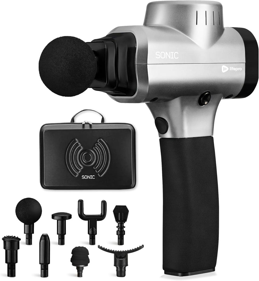 LifePro Massage Gun & Holder (Sold Separately)  Percussion Muscle Massager for Athletes with 8 Heads & 6 Speeds  Deep Tissue Back Muscle Extender for Recovery (1 Count (Pack of 1), Silver) LifePro Massage Gun & Holder (Sold Separately)  Percussion Muscle Massager for Athletes with 8 Heads & 6 Speeds  Deep Tissue Back Muscle Extender for Recovery (1 Count (Pack of 1), Silver)