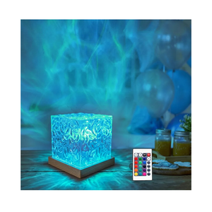 RICHMYC Ocean Wave Projector Light, 16 Colors Gradual Rotating Water Lamp with Remote Control, Beach Decor Sea Themed Northern Lights Projector for Office Bedroom Bar Restaurant