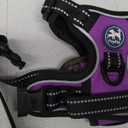 PoyPet No Pull Dog Harness, No Choke Front Lead Dog Reflective Harness, Adjustable Soft Padded Pet Vest with Easy Control Handle for Small to Large Dogs(Purple,S)