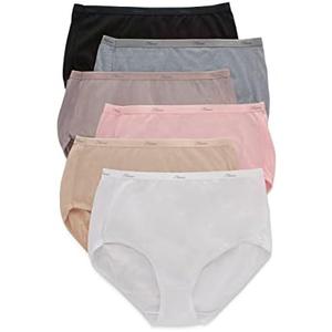 Hanes womens High-waisted Brief Panties, 6-pack, Moisture-wicking Cotton Brief Underwear (Colors May Vary) 3XL