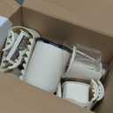 Rotary Cheese Grater with Handle: 5-in-1 Cheese Grater Hand Crank, Strong Suction Base for Fruit Vegetables Nuts with Blade Storage Box (White)