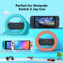 GagaKing 2 Pack Steering Wheels for Nintendo Switch 2 Joy Con(2025), Detachable Controller Racing Wheels for NS2 Mario Kart World/ 8 Deluxe, Comfortable Grip, Family Games Switch 2 Accessories (Blue-Orange)