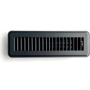 Heavy Duty Steel Floor Vent with Beautiful Black Matte Finish. Fits in 2 x 10 Duct Opening. Overall Dimension is 3.75 in Wide x 13.75 in Long.