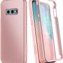 SURITCH Case for Samsung Galaxy S10e,Built in Screen ProtectorSupport Wireless Charging Rugged Back Cover Hybrid Bumper 360 Protective Case Matte Shockproof for S10e Case 5.8"(Rose Gold)
