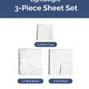 Lightweight 3 Piece Bed Sheet Set Twin Size - Cooling Sheets for Hot Sleepers - Soft Breathable Bedding Set w/ 8-16 Inch Deep Pockets - 1 Flat & 1 Fitted and 1 Pillowcase - Wrinkle Resistant - White