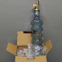 COOK WITH COLOR Glass Olive Oil Bottle Dispenser - 2 Pack- 17oz Oil and Vinegar Cruet - Olive Oil Carafe Decanter for Kitchen, Elegant Waves, Blue