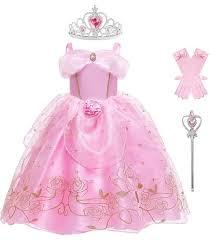 Pink Princess Costume with Accessory Girls for Halloween | 3-4Y