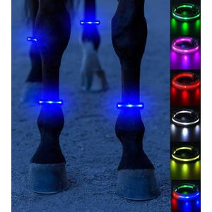 4pcs LED Horse Leg Band, 7 Colors in 1 Light up Horse Tack, USB Rechargeable LED Horse Light - Added Visibility & Safety for Night Horse Riding