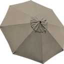 EliteShade USA 9FT Patio Umbrella Replacement Covers 8 Ribs Market Umbrella Canopy Cover (CANOPY ONLY) (Khaki)
