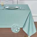 Rectangle Table Cloth Linen Farmhouse Stainproof Waterproof Washable Polyester Oblong Rectangular Fabric Table Cover for Kitchen Dining Dinner (Turquoise, 60 X 144 Inch)