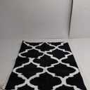 Bathroom Rugs 24x16, Soft and Absorbent Microfiber Bath Rugs, Non-Slip Shaggy Shower Carpet, Machine Wash Dry, Bath Mats for Bathroom Floor, Tub and Shower, Black