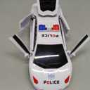 Toy Cars, Police Car Toys for Boys 3-5, Police Car Spinning Toy with Music Lights and Siren, Automatic Door Opening Spin Toy for Outdoor Indoor Kids Gifts (White), Medium