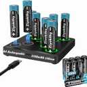USB Rechargeable AA Batteries with Charger, 8 Pack 1.5V AA Lithium Batteries 3500mWh 3.5A High Power Double A Battery, 2H Fast Charging 1200 Cycles Long Lasting for Blink Camera Flashlight