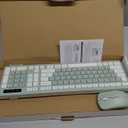 Wireless Keyboard and Mouse Combo, Full Sized Wireless Keyboard and Adjustable DPI Mouse, 2.4GHz USB Receiver, Silent Keyboard and Mouse for PC, Windows, MAC, Desktop, Laptop (Avocado Green)