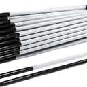 4ft Black Fiberglass Driveway Markers - 100 Pack of 48 Inch x 5/16 Inch Dia Snow Stakes with Reflective Tape, Heavy Duty Property Line and Plow Markers, Ideal for Driveway Entrance and Yard Marking