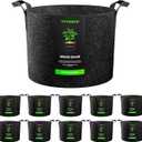 VIVOSUN 10-Pack 30 Gallon Grow Bags, Reinforced Planter Fabric Pots for Gardening Black