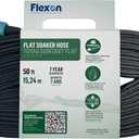 Flexon 50ft Flat Soaker Hose  Efficient, Space-Saving Watering Solution for Gardens and Landscaping