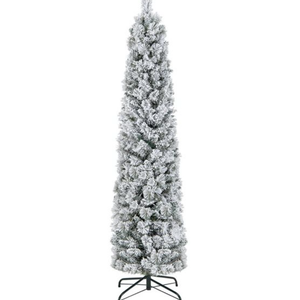 6-ft Pre-Lit Slim Christmas Tree Flocked Decoration