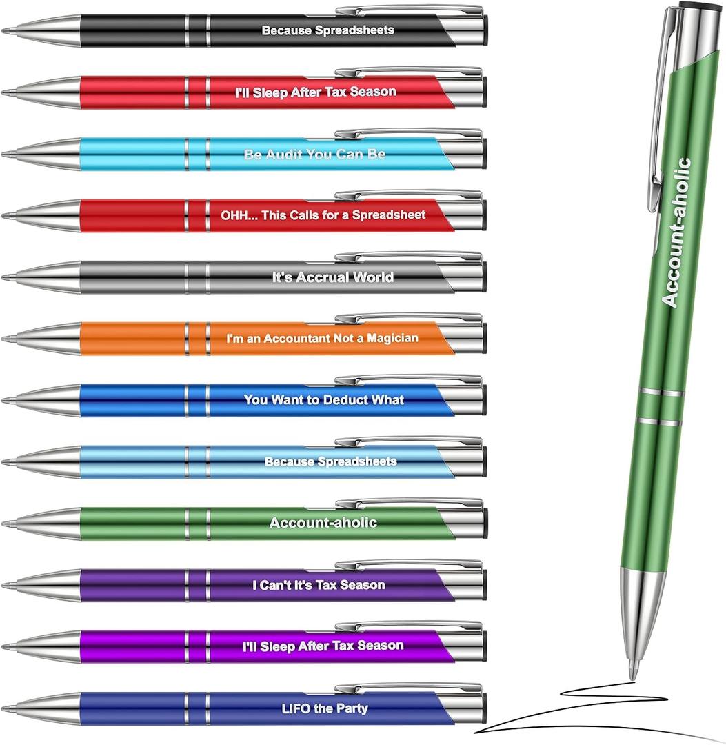 24 Pcs Funny Accountant Ballpoint Pens, Be Audit You Can Be Funny Accountant Gifts, Ballpoint Writing Pens Accounting Firm, Inspirational Gifts for Cpa Friends Women Coworkers Office Supply