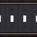 Metal Wall Plate for Electrical Outlets, Decorative Aged Bronze Switch Plates Outlet Cover, Light Switch Cover Plate, 2-Gang Wall Plates (Double Decorator, 2 Pack)