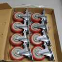 8 Pcs 4 Inch Heavy Duty Casters, (4 casters Load Capacity 2200 lbs) Lockable Swivel Bearing Caster with Brakes for Workbenches, Shelves, Carts, Etc.