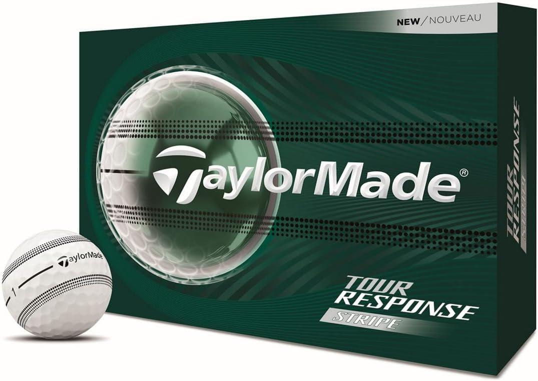 TaylorMade Tour Response Golf Balls, Enhanced 360 ClearPath Alignment, Speed Wrapped Core for Distance and Feel, Pack of 12
