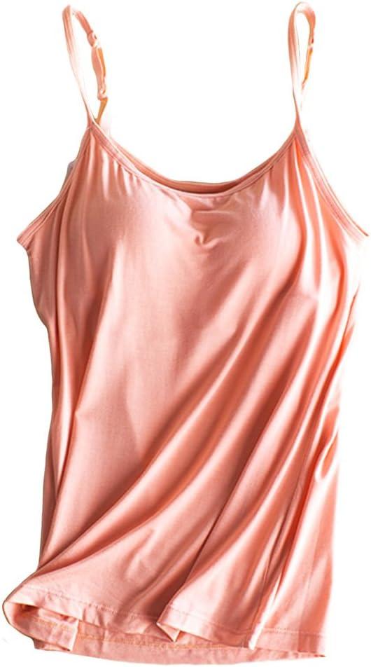 Womens Modal Built-in Bra Padded Camisole Yoga Tanks Tops