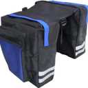 Just E Joy Bicycle Saddle Bag, Waterproof Panniers for Bicycles, Mountain Bike Basket Rear Seat Double Luggage Rack with Adjustable Hook Handle Reflective Trim and Large Pockets