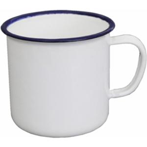 White Enamel Coffee Tea Mug, Enamel Drinking Mugs Cups for Home/Office/Travel/Camping, Resusable & Portable Camping Mugs Coffee Mug for Indoor Outdoor Activities