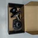 Matt Black Door Knobs with Camelot Trim,Interior Door Knob with Lock,Coastal Privacy Door knob for Bath and Bedroom (1)