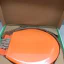 Toilet Seat, Slow Close, Soft Touch, Ultra-Smooth Matte Finish (No Orange-Peel Texture), Premium Moulded Wood, Quick Release, PIKLiDS (Orange, Round)