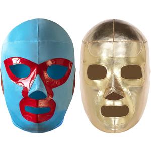 THREE MASK Pro-Fit Luchador Wresting Masks (Adult 2-Pack) | Authentic Mexican Lucha Libre Masks With Adjustable Rear Laces | Made in Mexico (Nacho - Ramses)