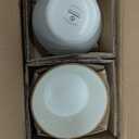 Famiware Saturn Dinnerware Sets, Plates and Bowls Sets for 4, 12 Pieces Stoneware Dish Set - Chip and Scratch Resistant, Microwave and Dishwasher Safe Tableware Set, Vanilla White with Rim