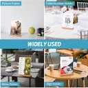 Smarpau 5x7 Acrylic Sign Holder with Wood Base, 3 Pack L/T Shape 2 in 1 Table Sign Stand Vertical or Slant Back Display, Photo Picture Frame, Menu Holder for Restaurant, Office, Store, Wedding