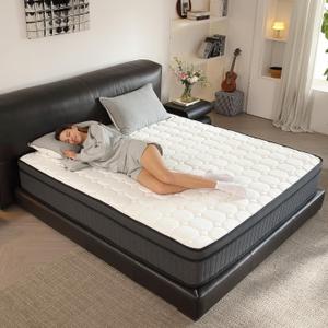 BedsPick Queen Mattress in a Box, 10 Inch Hybrid Individually Wrapped Pocket Coils, Fiberglass Free Breathable Mattress Queen Size for Pressure Relief, CertiPUR-US, 100-Night Trail