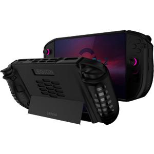 Protective Case for Legion Go 2 2025 - TPU Cover with Fixed Kickstand & Cooling Vents, Compatible with Lenovo Legion Go 2 Handheld (Matte Black)