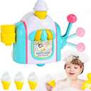 Bath Toys for Kids Ages 4-8, Ice Cream Bubble Machine for Toddlers Ages 3-5, Ice Cream Foam Maker Bathtub Toys, Pretend Cake Play Set for 3 4 5 6 Girls Boys Christmas Birthday Gifts