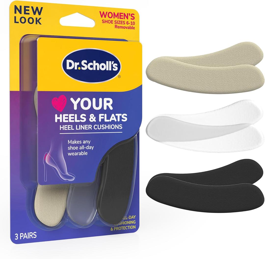 Dr. Scholl's Foam Heel Liners Inserts Helps Prevent Uncomfortable Shoe Rubbing at The Heel and Helps Prevent Shoe Slipping for Shoes That are Too Big, 3 Pair