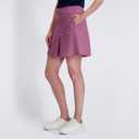 Stella Parker Womens Pleated Hem Pull-on Skort  UPF 50+, Built-in Shorts, On-Seam Pockets, 17 Length (Pink, XS)