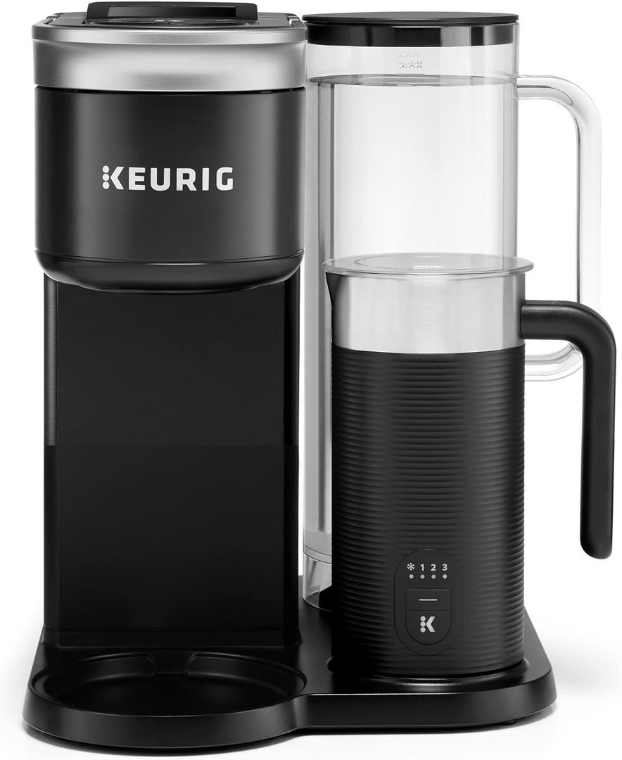 Keurig K-Caf SMART Single Serve Coffee Maker with WiFi Compatibility, Latte and Cappuccino Machine with Built-In Frother, 6 Brew Sizes, Black