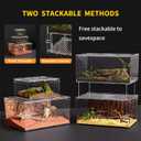 Reptile Growth Reptile PC Terrarium,Tarantula Enclosure,Spider Tank with Magnetic Button.16"x10" x 8" Lizard Enclosure,Reptile Breeding Tank for Insect,Fish,Tarantula,Hermit Crab,Small Bearded Dragon
