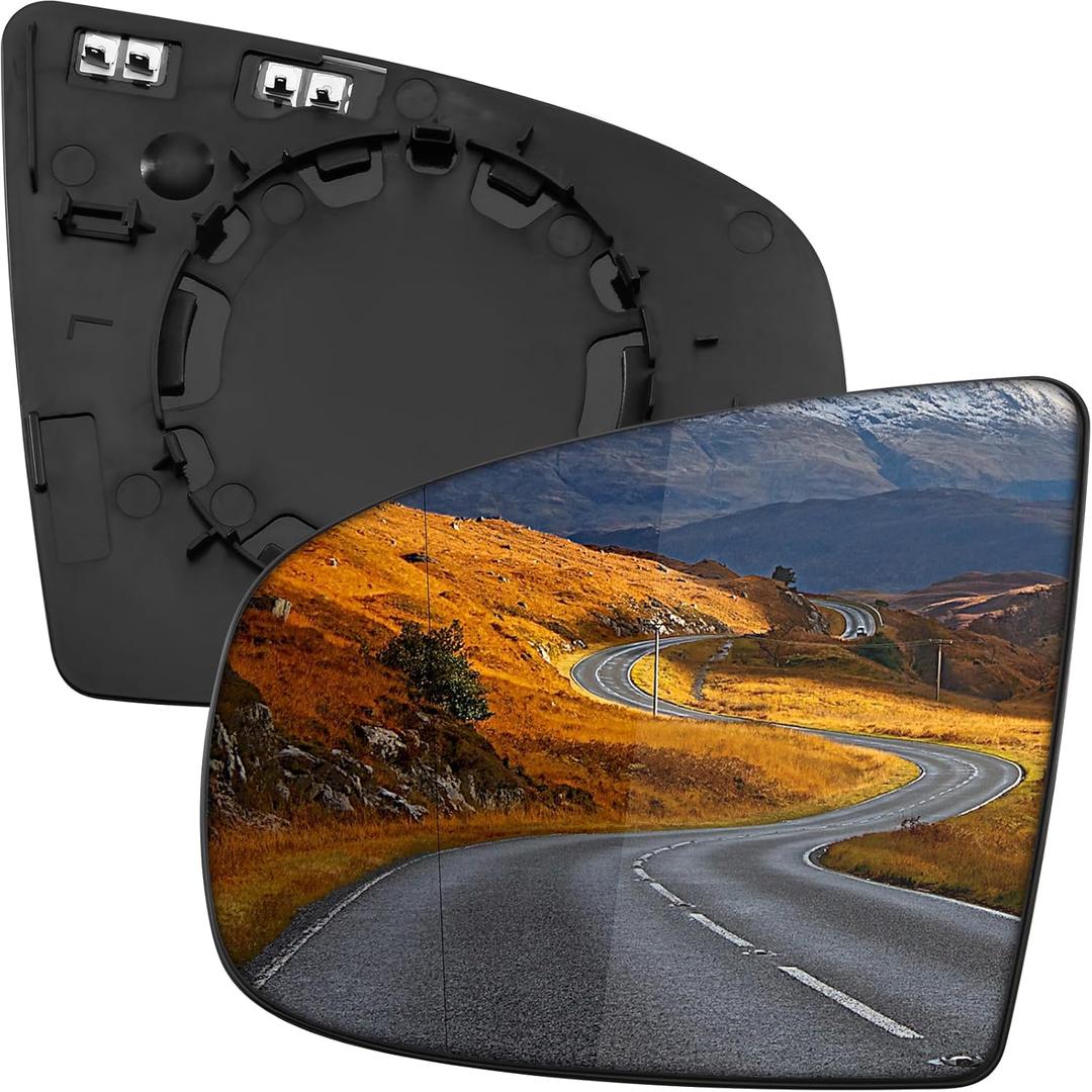 Driver Side Mirror Replacement for BMW X5 E70 2007 2008 2009 2010 2011 2012 2013, X6 E71 E72 2008-2014 - Left Side Mirror Glass, Rear View Mirrors Glass with Power Heated, No Auto Dimming