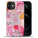Compatible with iPhone 15 Plus,Anti-Scratch Frosted Case Cover,Pink Zebras Collage