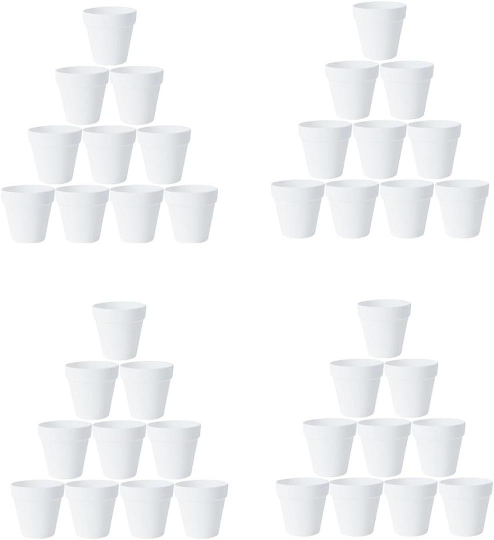 Lorcn 40 Pcs 3 Inch Terracotta White Ceramic for DIY Face Succulent Plants in Pots Plant Cactus Nursery Pots