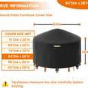 84 Inch Round Patio Furniture Covers with Support Pole, 800D Heavy Duty Waterproof Tear-Resistant Polyester Round Outdoor Table Cover