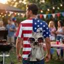 Mens American Flag Baseball Jerseys Independence Day Red White Blue 4th of July 250th Anniversary USA Patriotic Shirt (L)