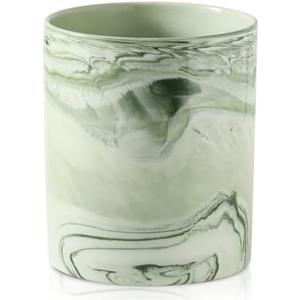 Howise 7.2 inch Large Utensil Holder for Kitchen Counter, Marble Utensil Crock Spatula Holder for Countertop Cooking Tools Storage Caddy Farmhouse Kitchen Decor (Marble-Green)